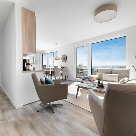 Apartament Beachviewthree- 3 Og, Barrierearm, Meerblick, Balkon, Kamin, Sauna Olpenitz
